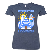 Load image into Gallery viewer, OUTDOOR VIBES &amp; GOODTIMES - (LADIE&#39;S)  Bella &amp; Canvas T-SHIRT