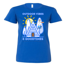 Load image into Gallery viewer, OUTDOOR VIBES &amp; GOODTIMES - (LADIE&#39;S)  Bella &amp; Canvas T-SHIRT
