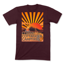 Load image into Gallery viewer, COFFEE, COTTAGES &amp; CAMPFIRES - MEN&#39;S T-SHIRT - BELLA &amp; CANVAS