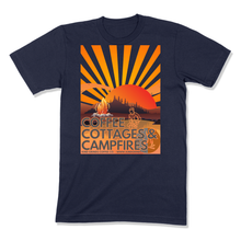 Load image into Gallery viewer, COFFEE, COTTAGES &amp; CAMPFIRES - MEN&#39;S T-SHIRT - BELLA &amp; CANVAS
