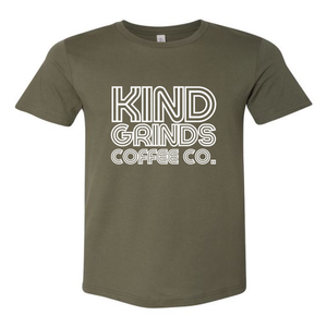 KIND GRINDS COFFEE CO. - "FUNKY FRESH FONT" - MEN'S T-SHIRT - BELLA & CANVAS